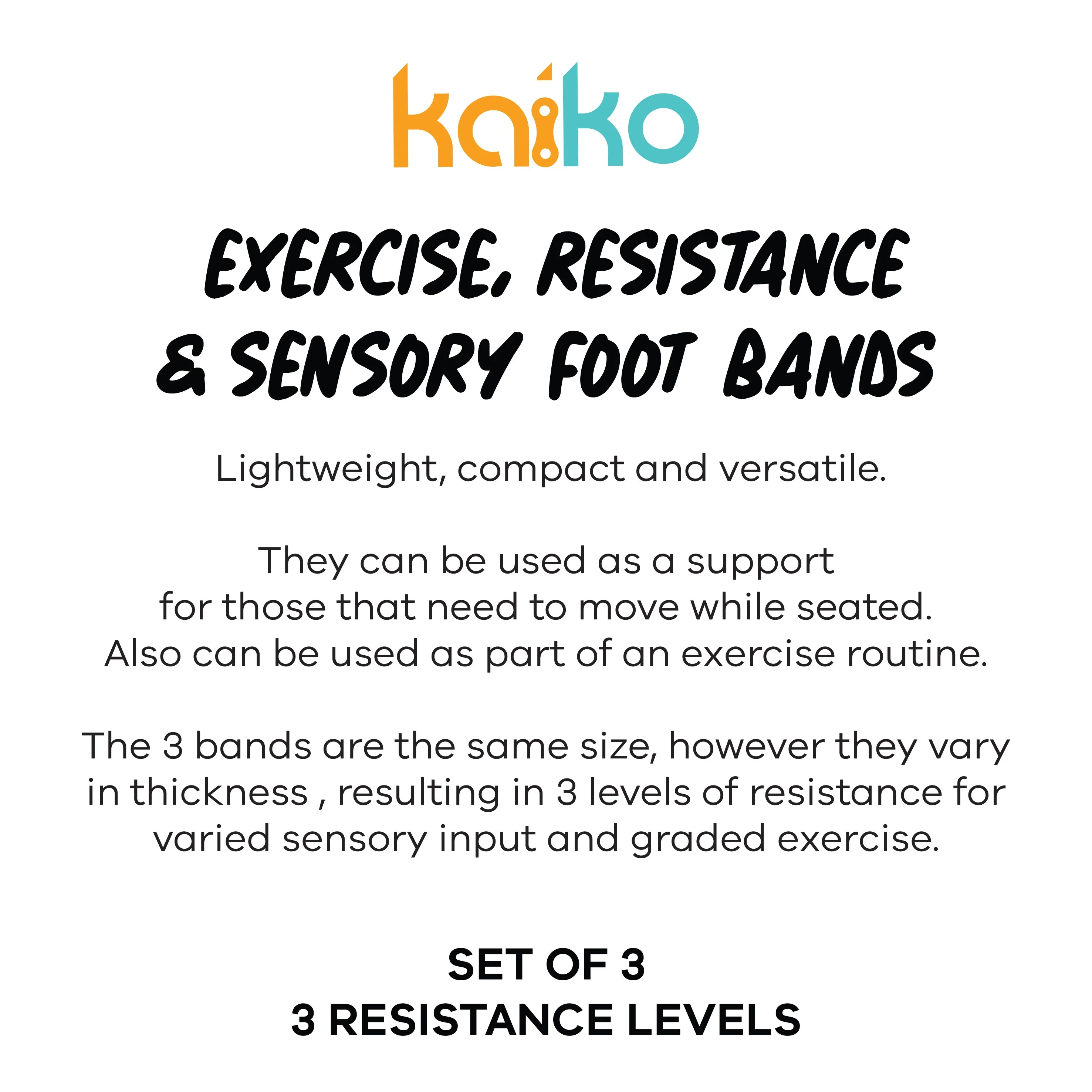 Exercise & Sensory Foot Chair Band Set  - 3 Resistance Levels - Image 4
