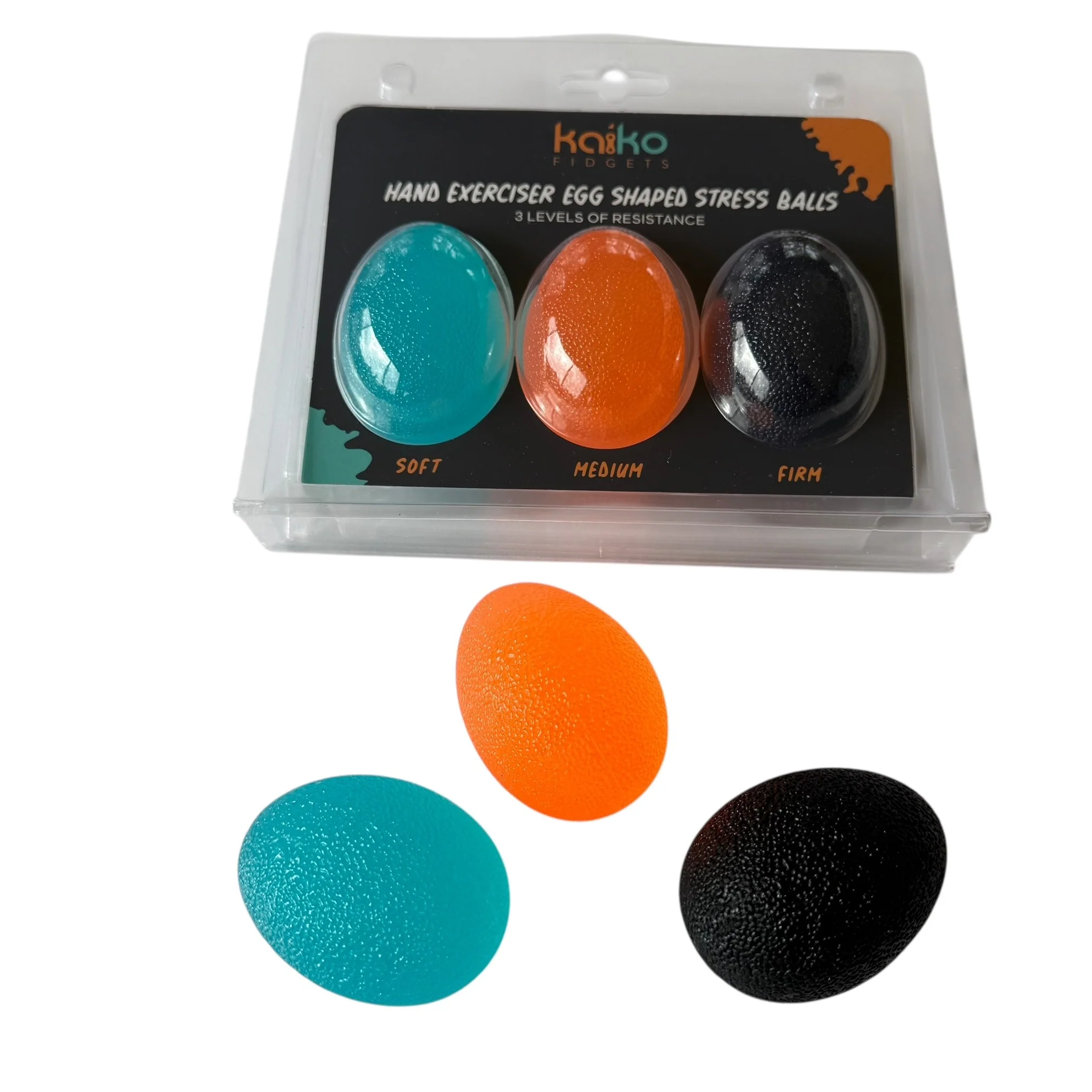Set of 3 Different Strength Hand Exerciser Stress Eggs by Kaiko - Image 5