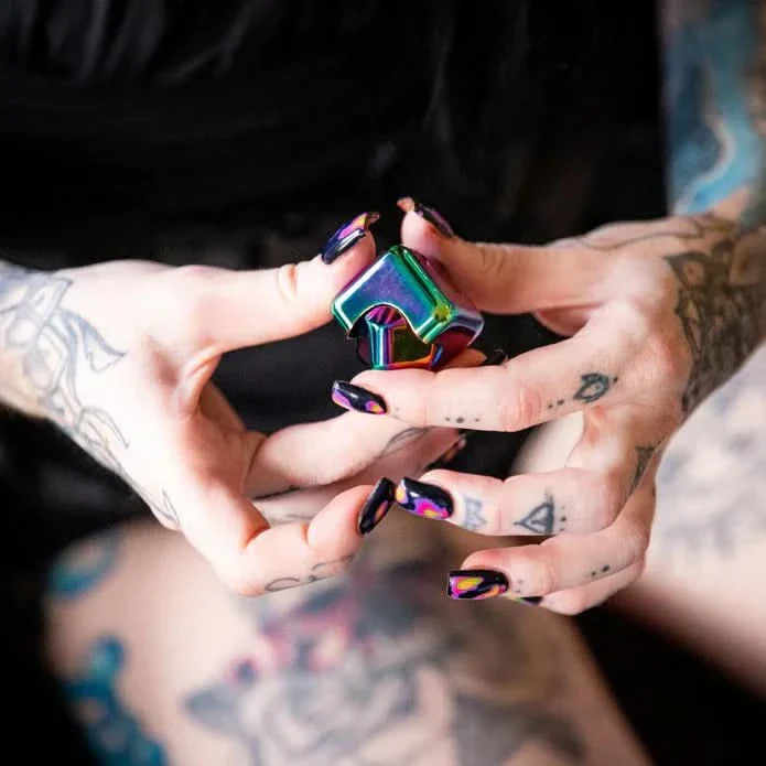 Oil Slick Square Spinning Cube - Image 7